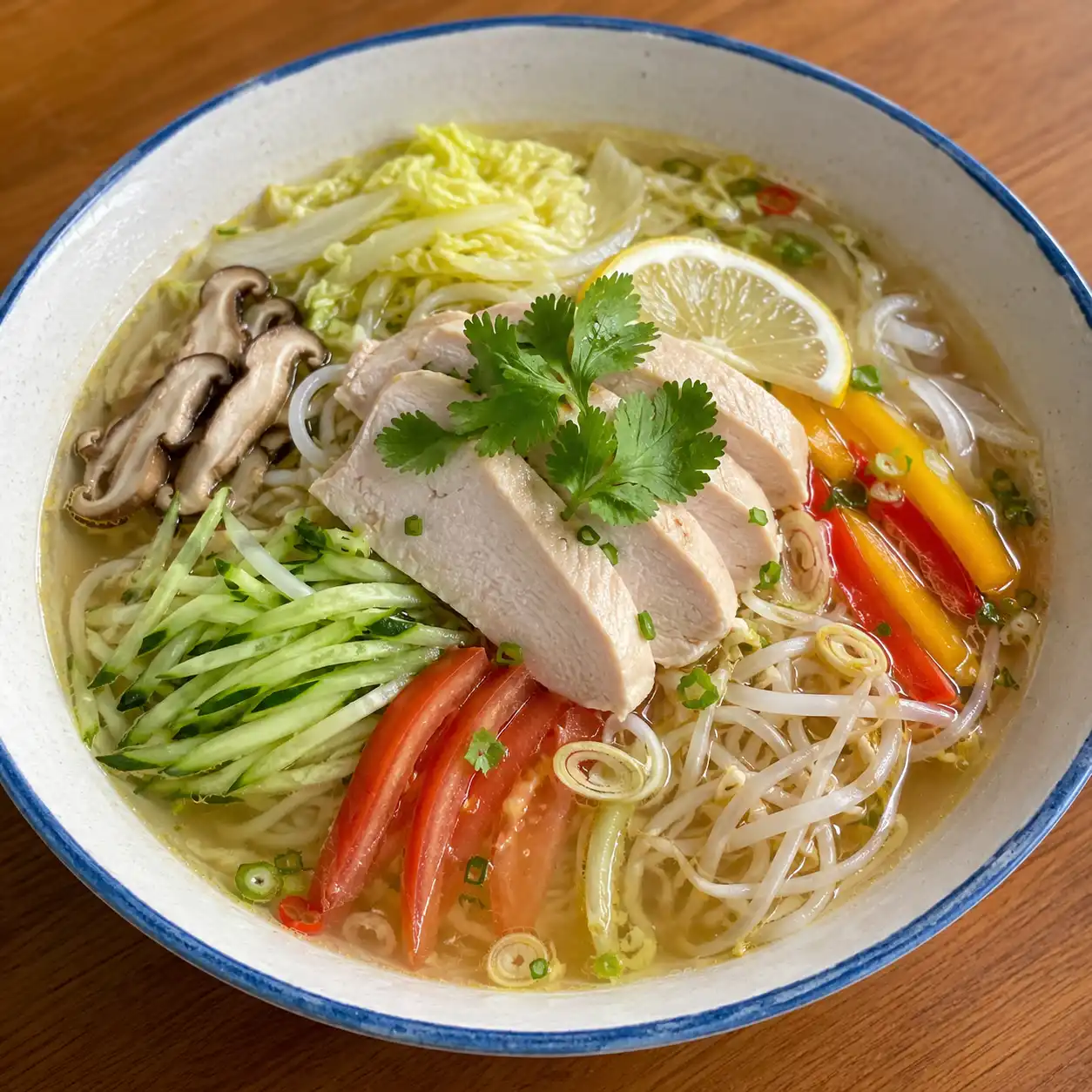 香茅雞肉彩蔬絲酸湯麵