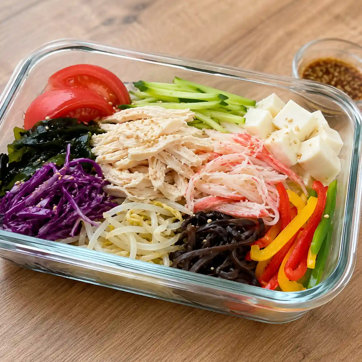 胡麻雞絲蟹味棒彩蔬冷盒
