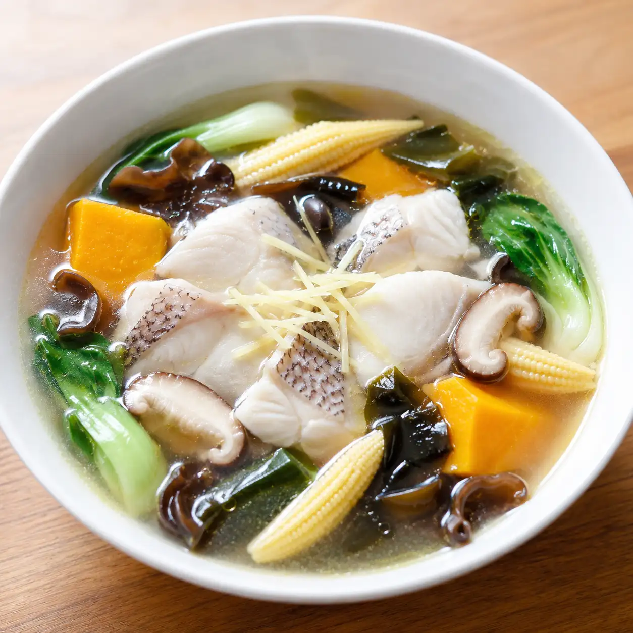 玉米筍魚片南瓜清湯