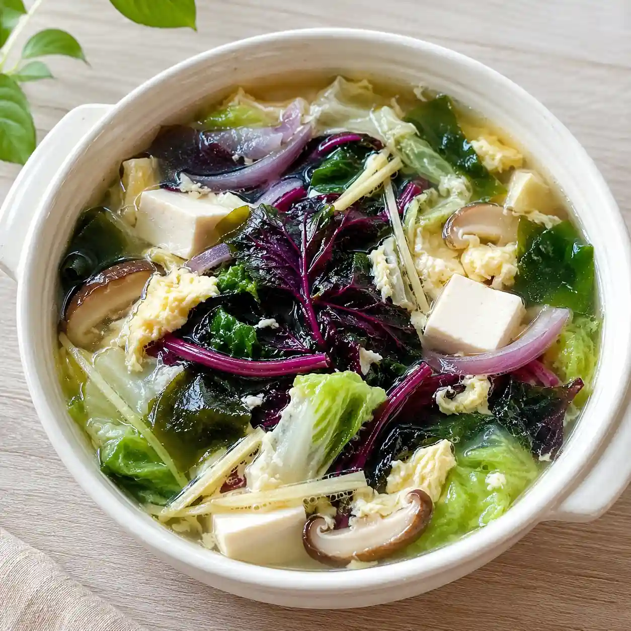 紅鳳菜豆腐蛋花暖胃湯