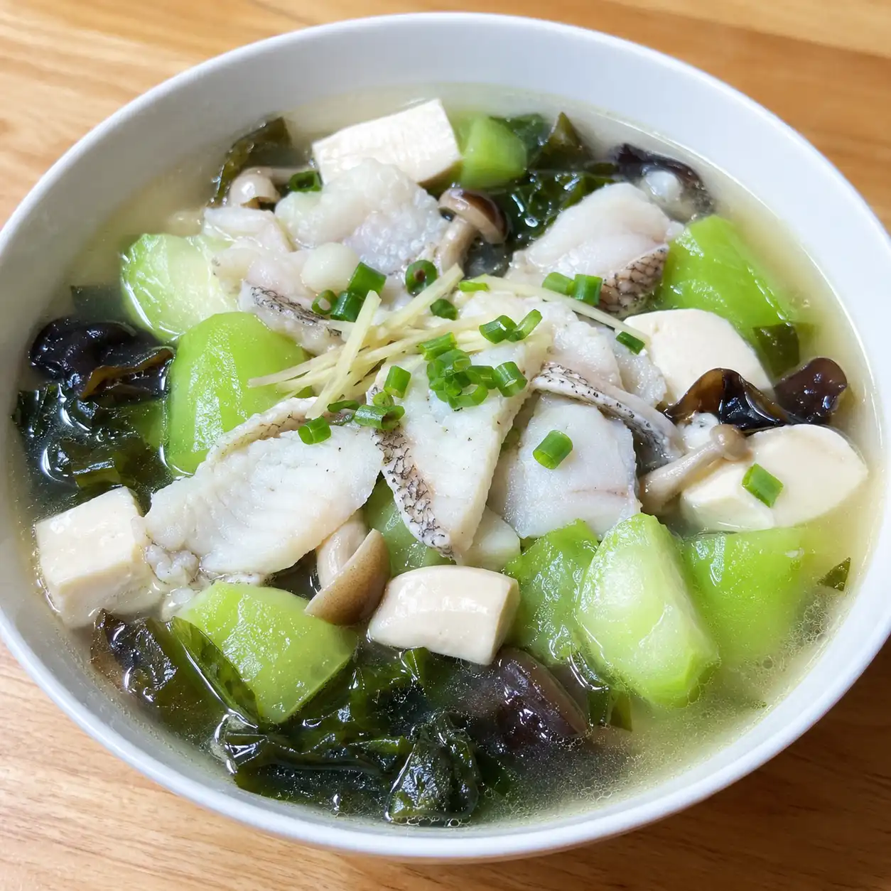 海帶芽絲瓜魚片湯