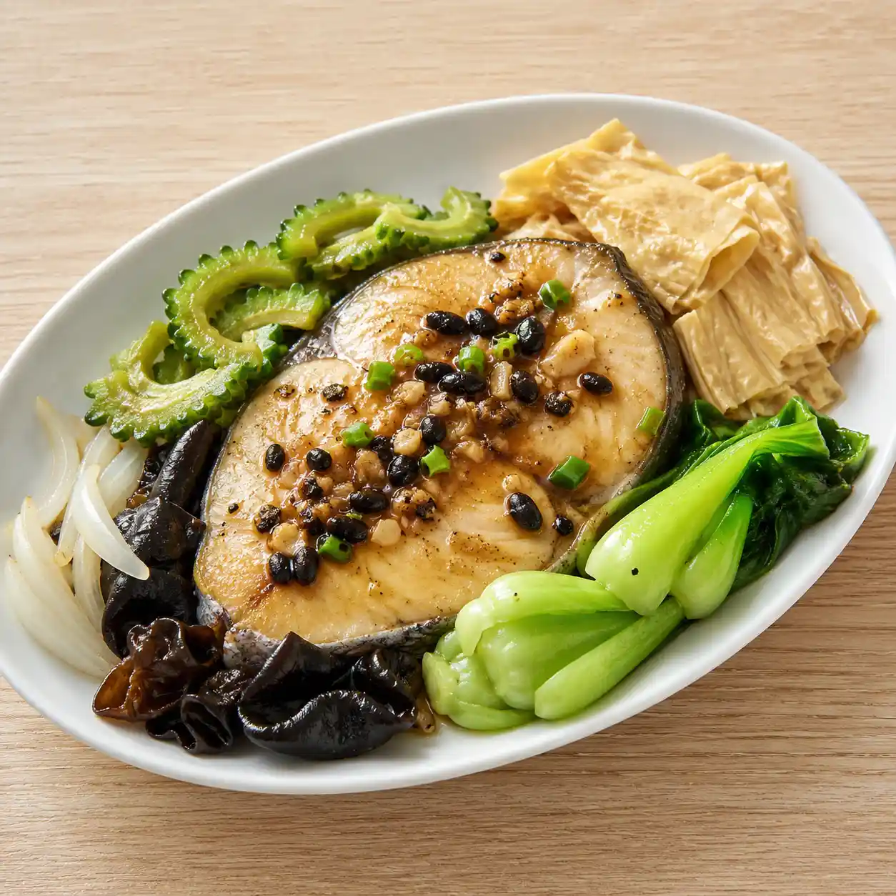 豆豉蔥蒜煎魚排