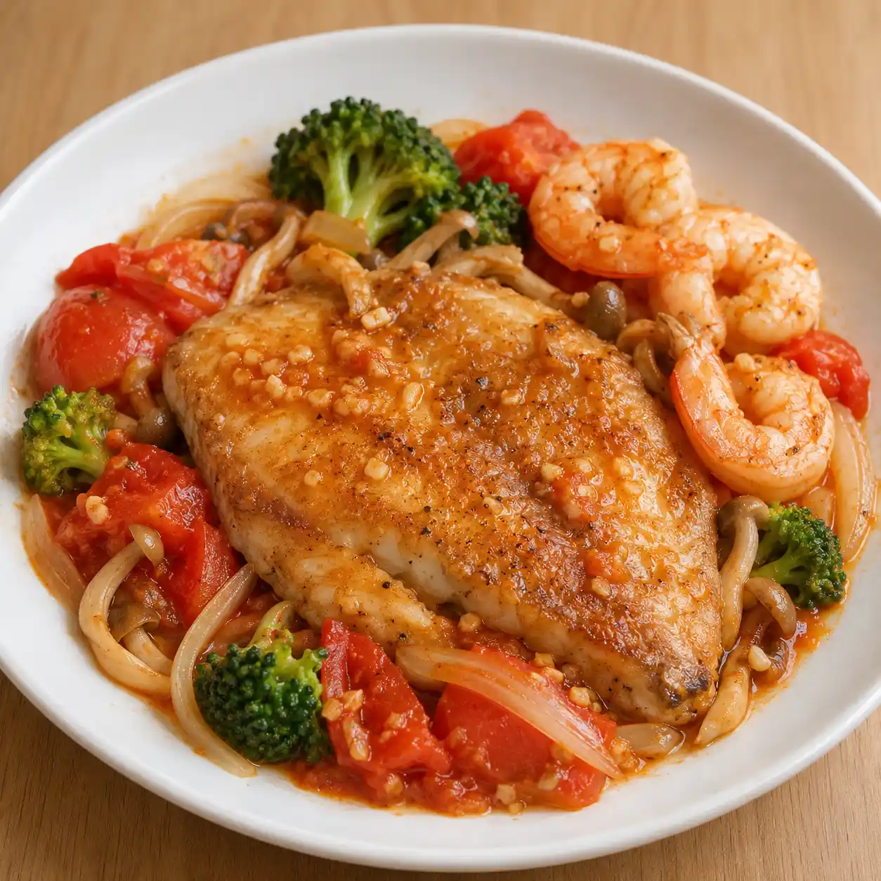 番茄蒜香煎鯛魚排