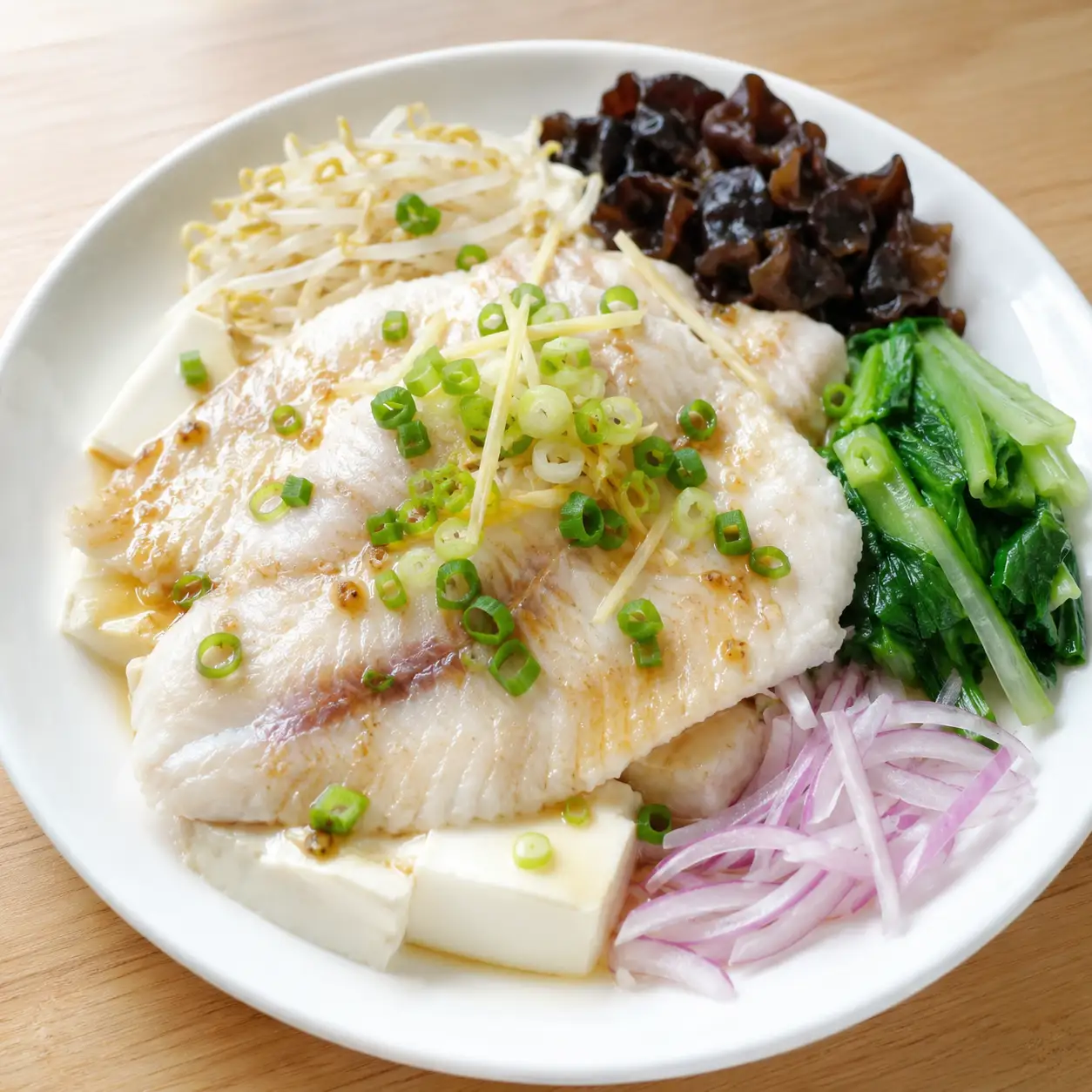 蔥油香拌豆腐魚片