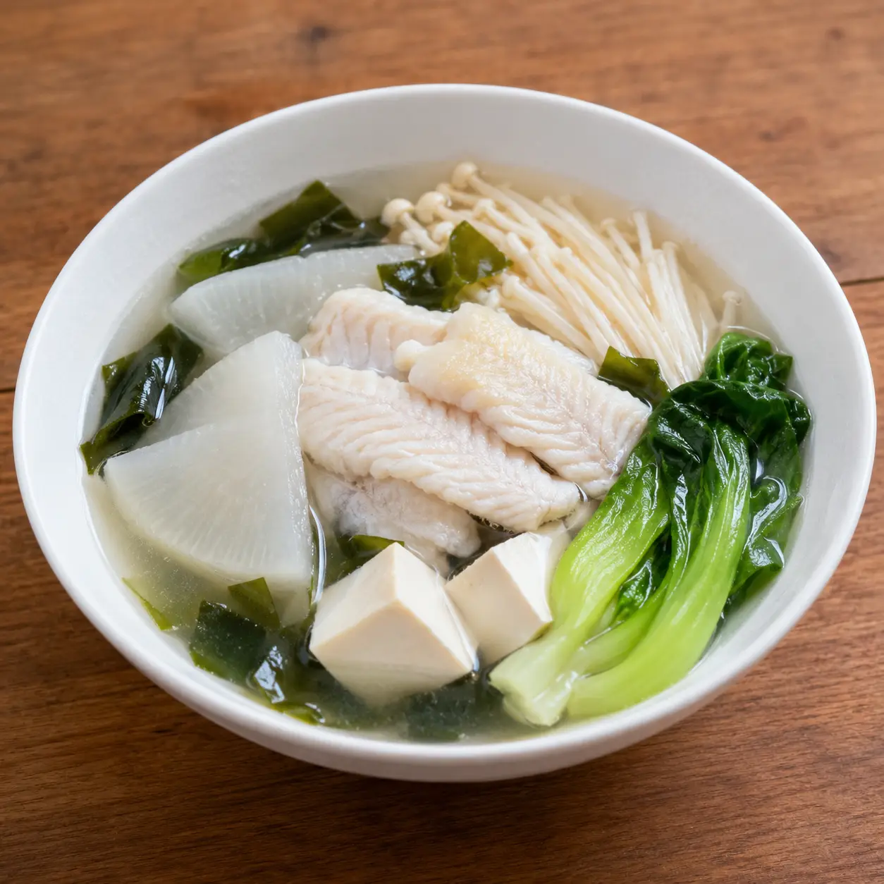 昆布海帶芽豆腐魚片湯