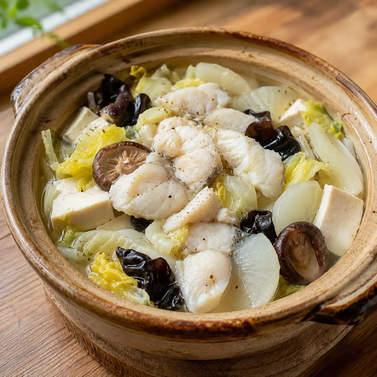 胡椒白菜豆腐魚片煲