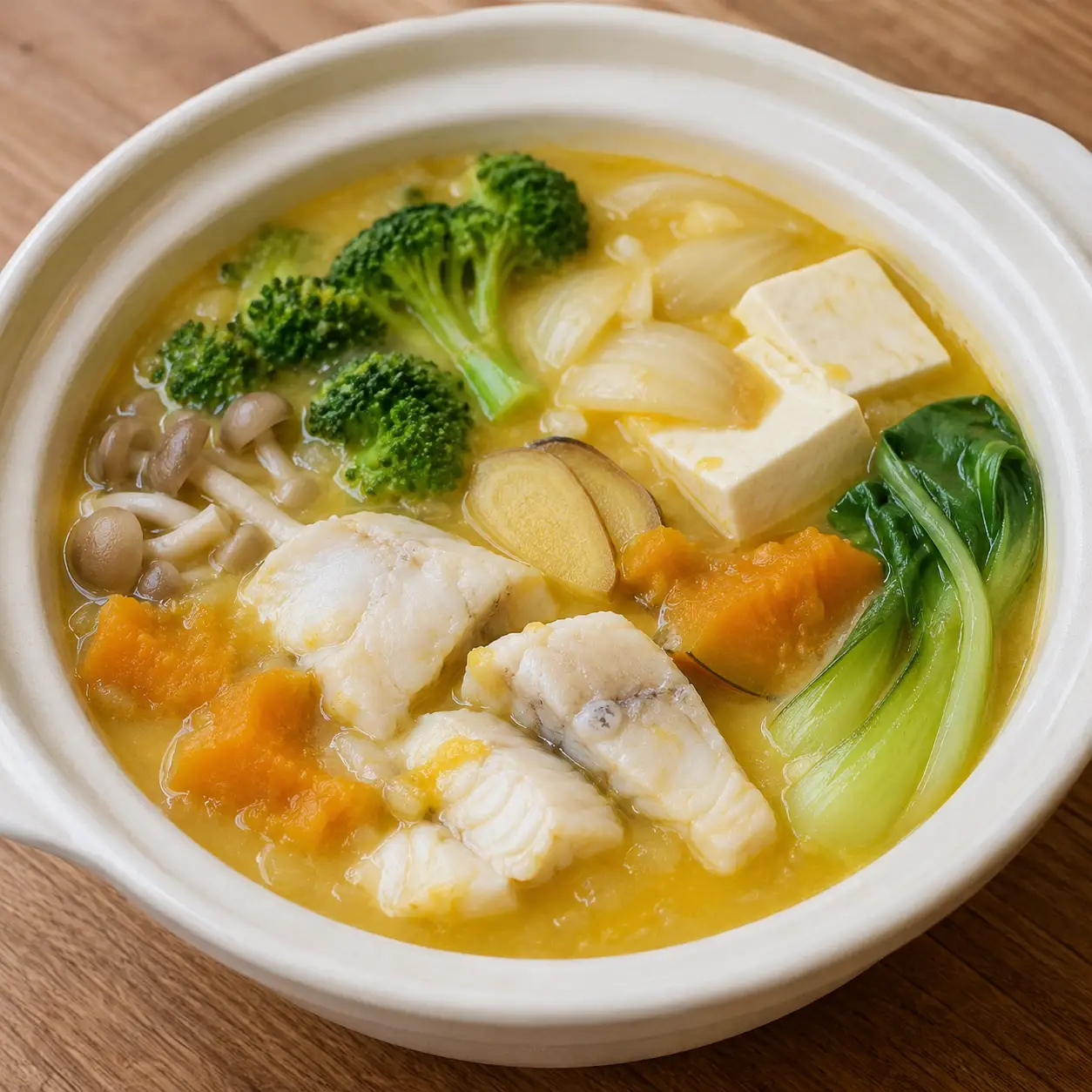 南瓜少量魚片濃湯鍋