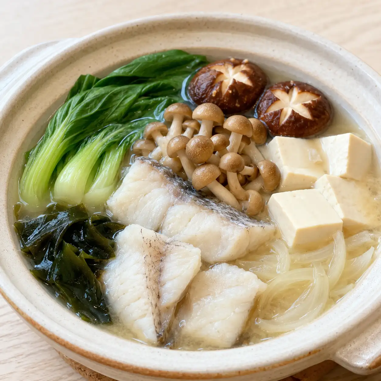 味噌菇菇魚片豆腐鍋