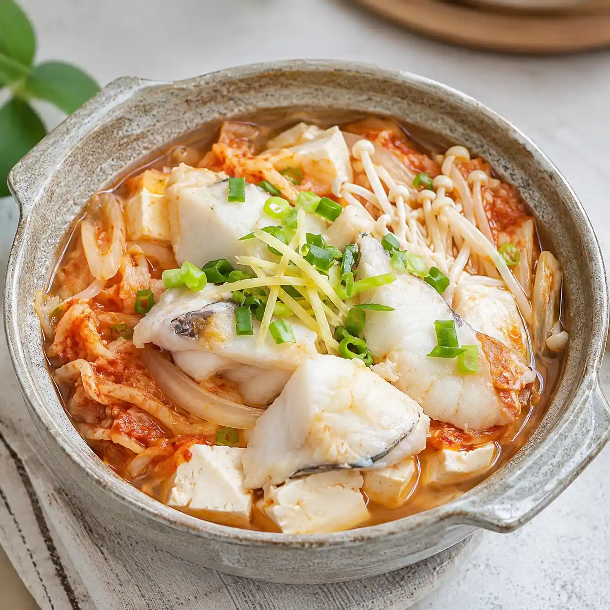 薑蔥泡菜豆腐魚片