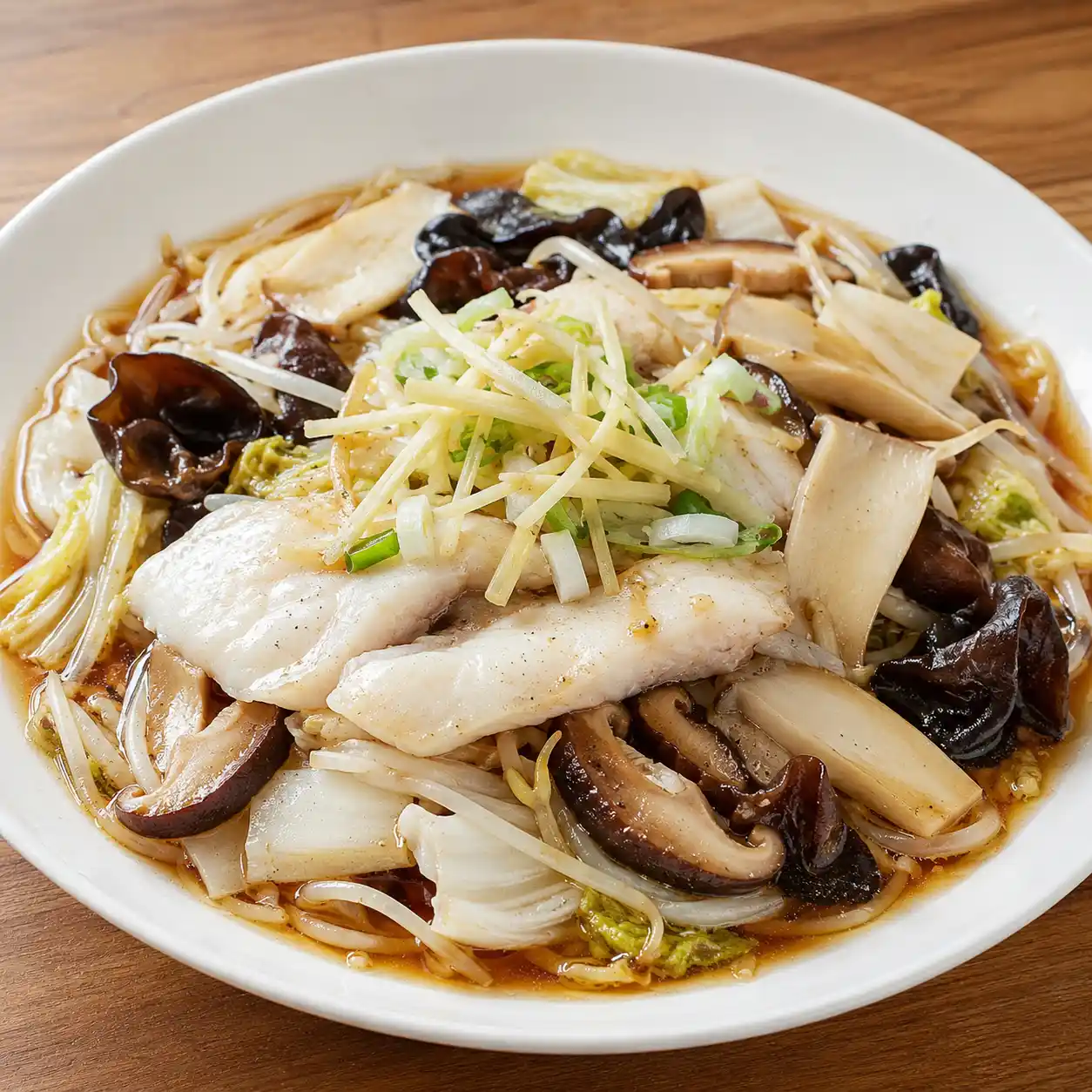 薑蔥黑醋菇滑魚片