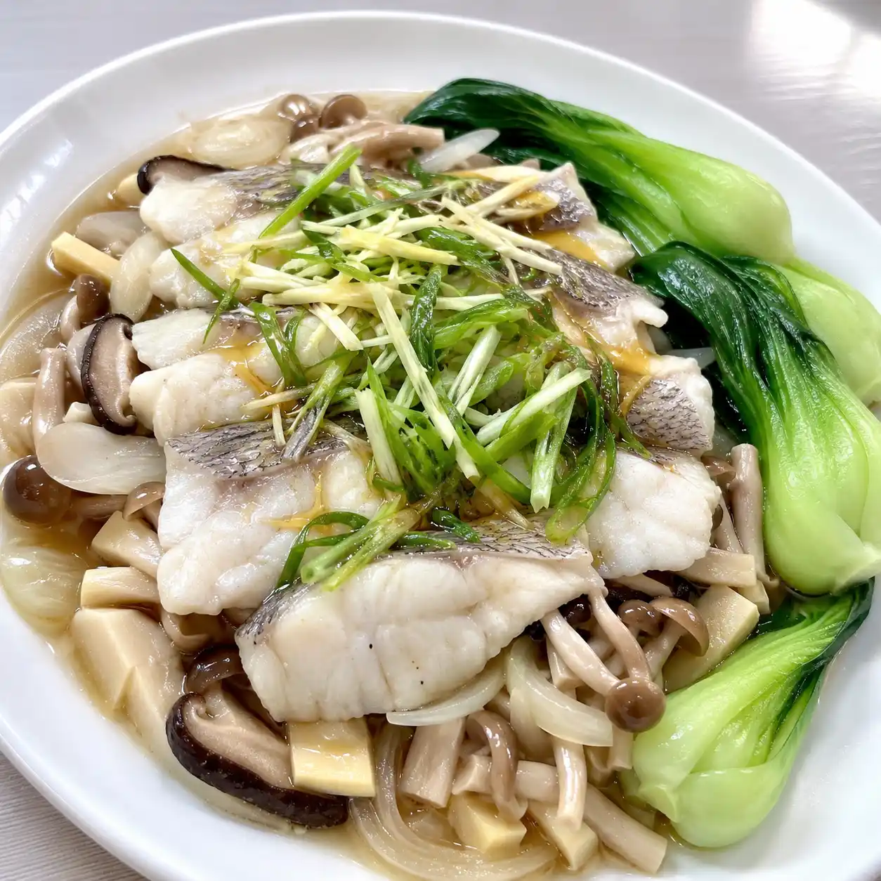 薑蔥雙菇青江魚片