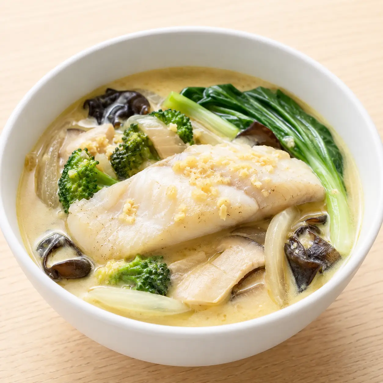 無糖豆漿咖哩蒸魚碗
