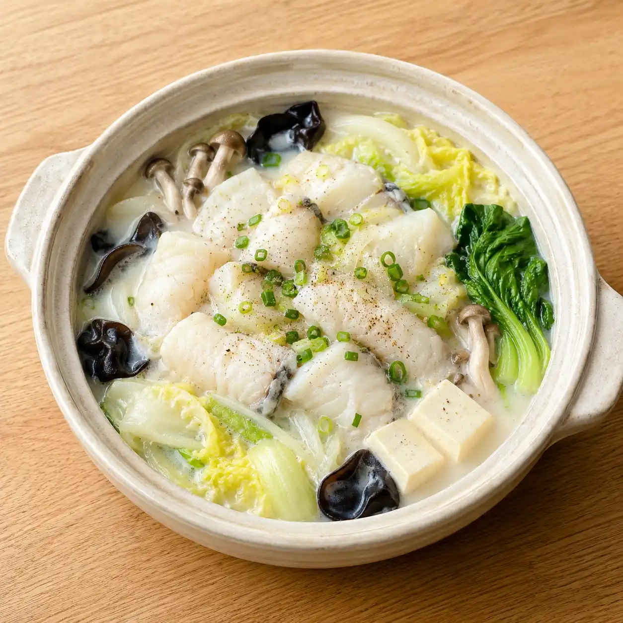 無糖豆漿白菜魚片鍋