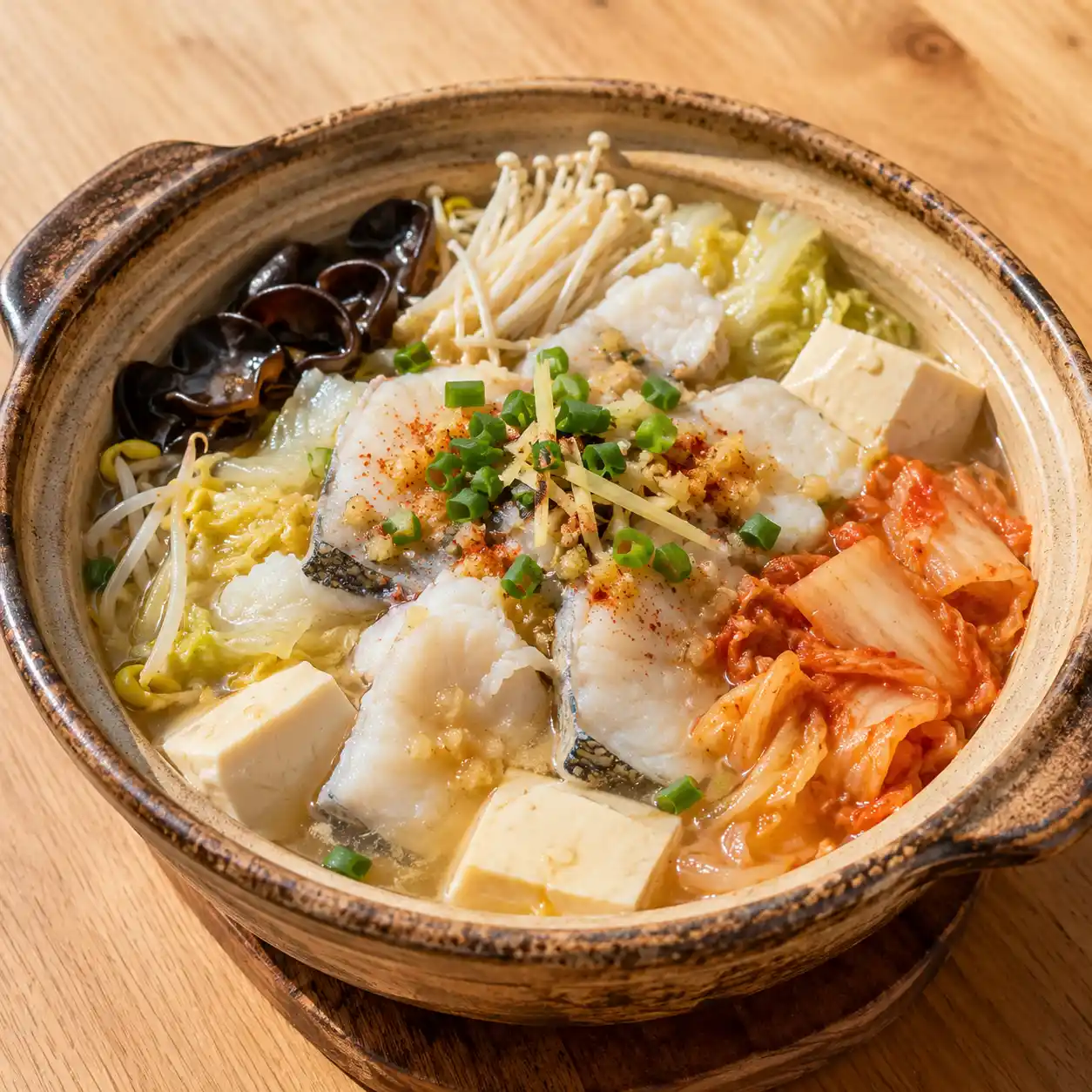 豆腐泡菜魚片蒸鍋