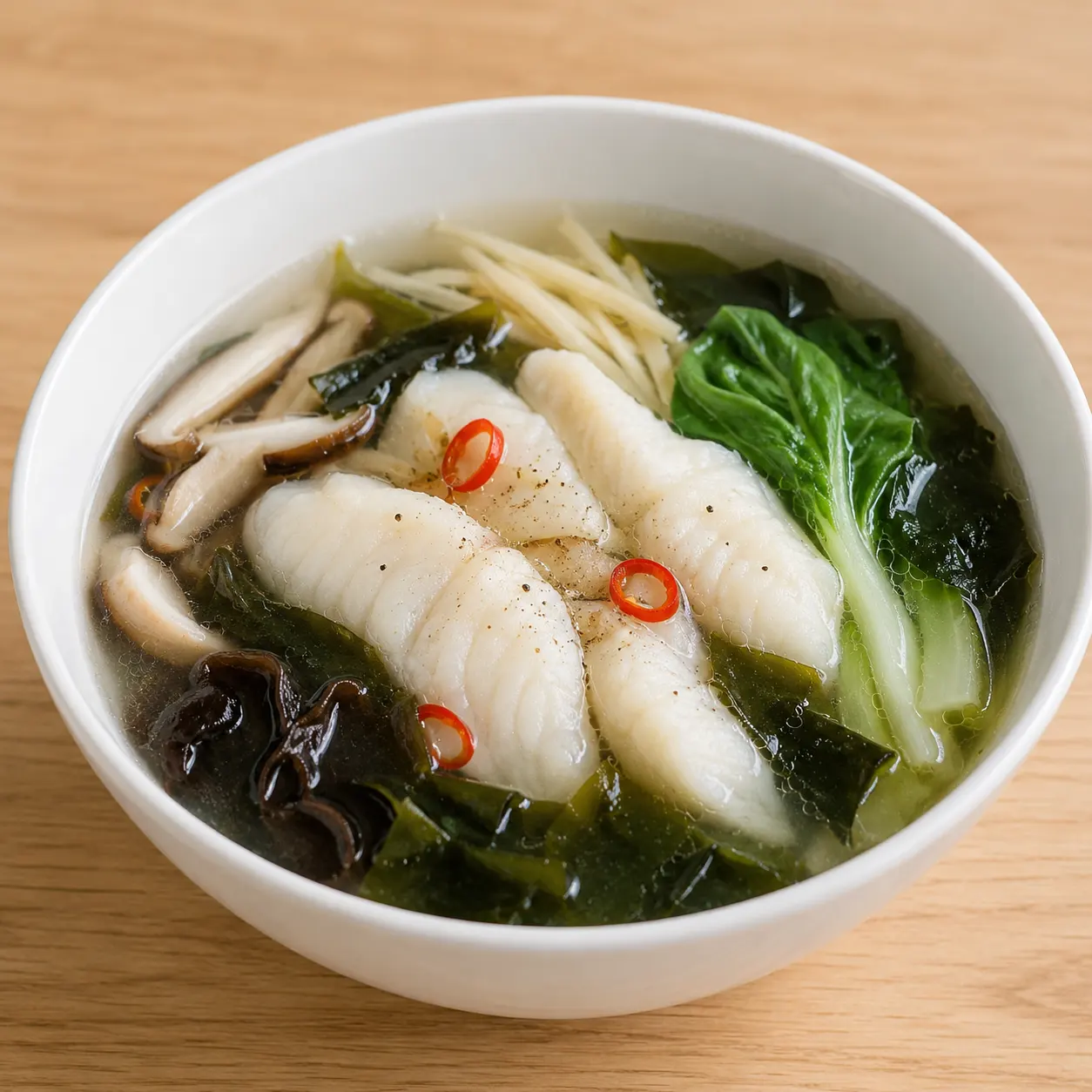酸辣海帶芽魚片湯