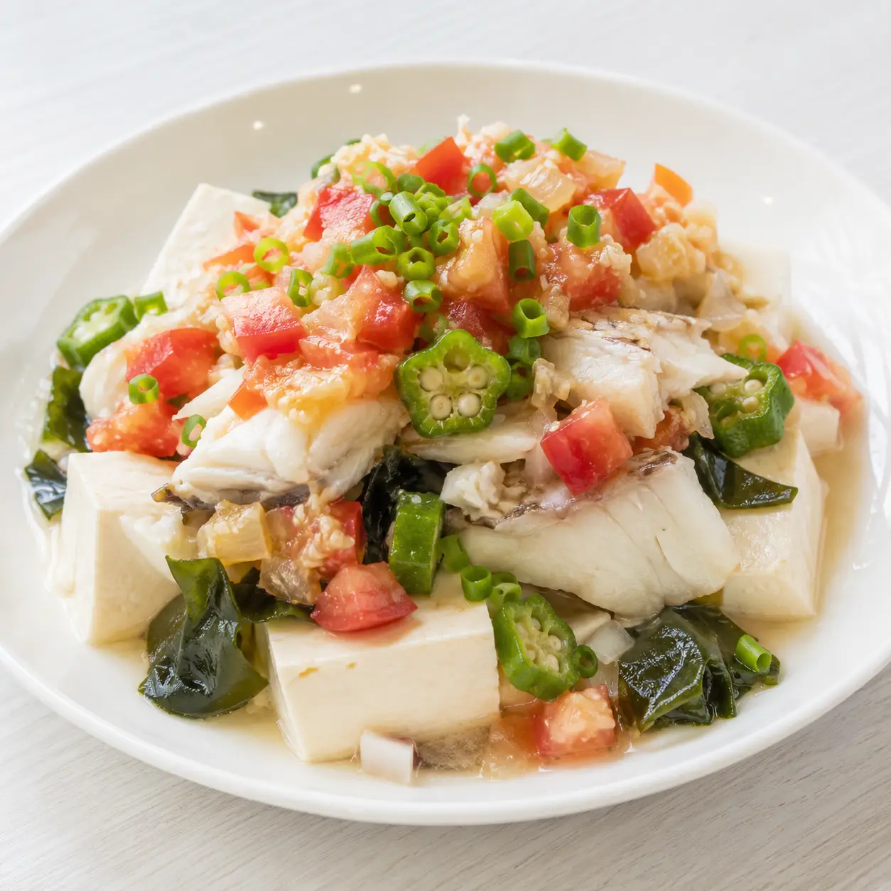 番茄豆腐魚肉冷奴盤