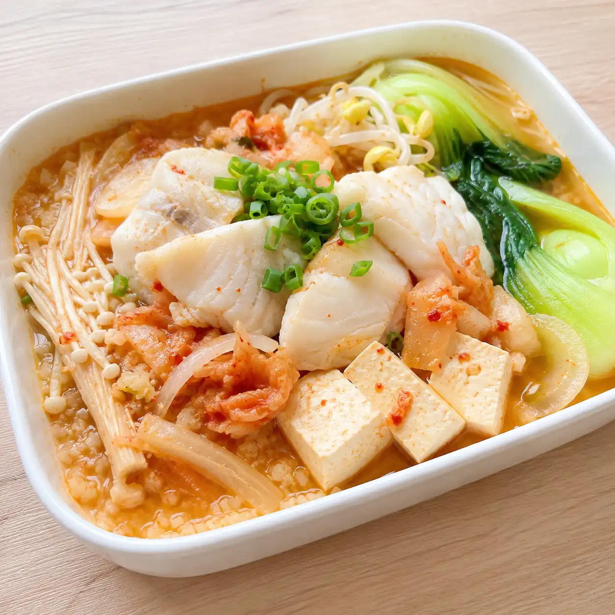 韓式泡菜豆腐魚片花椰菜米餐盒