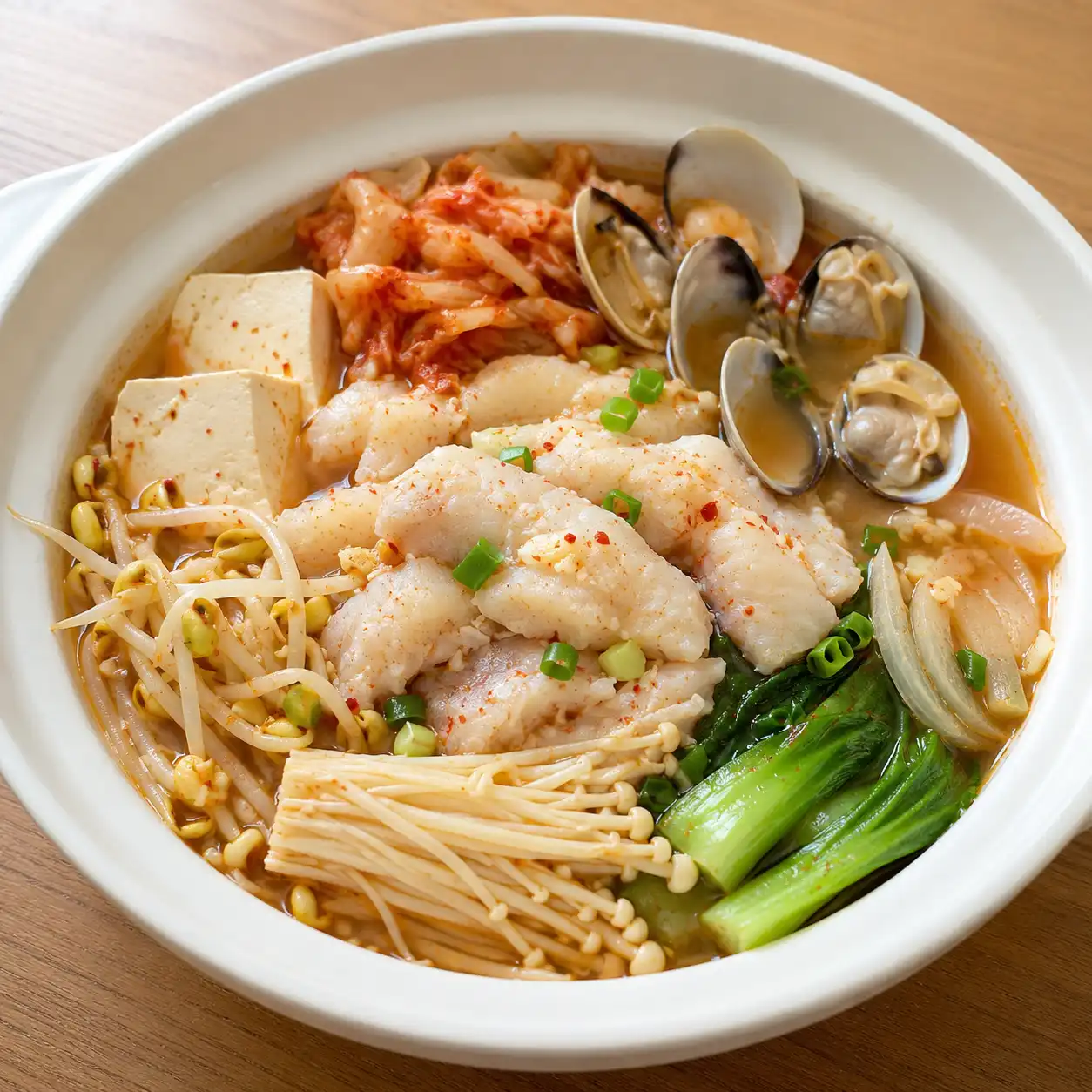 韓式泡菜魚片蛤蜊豆芽鍋