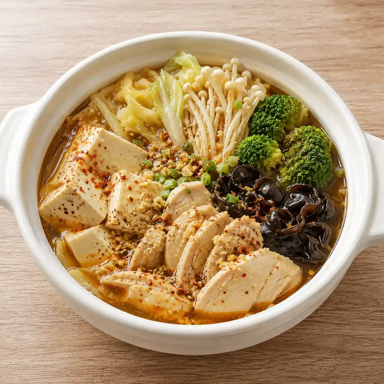 低油麻辣嫩豆腐雞胸鍋