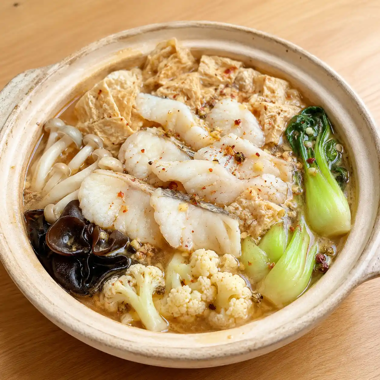 味噌麻辣豆包魚片白滷鍋