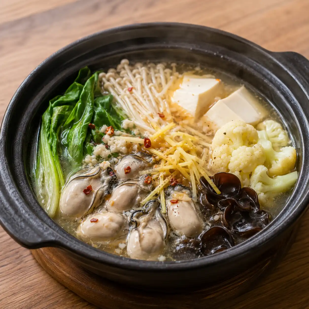 薑香麻辣昆布鮮蚵豆腐鍋