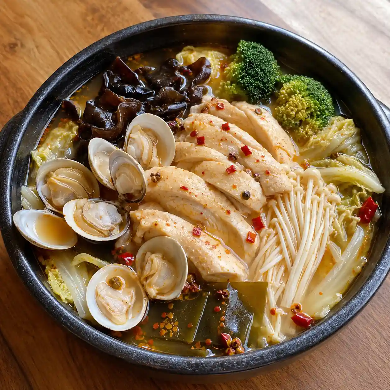 蛤蜊麻辣昆布雞肉海味鍋