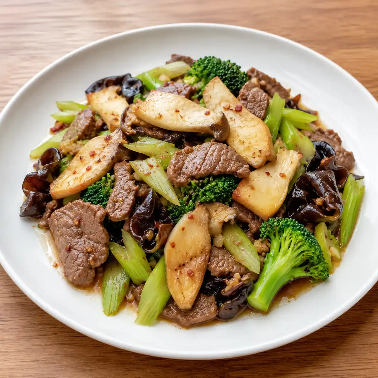 低油麻辣牛肉杏鮑菇快炒