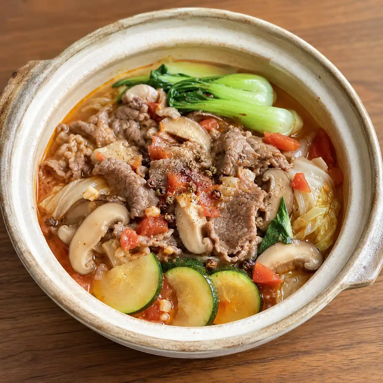 番茄麻辣牛肉蘑菇煲