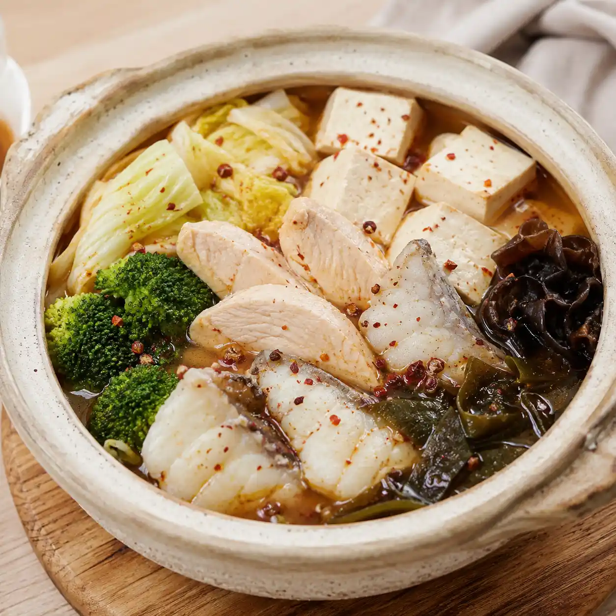 昆布麻辣雞胸魚片鍋