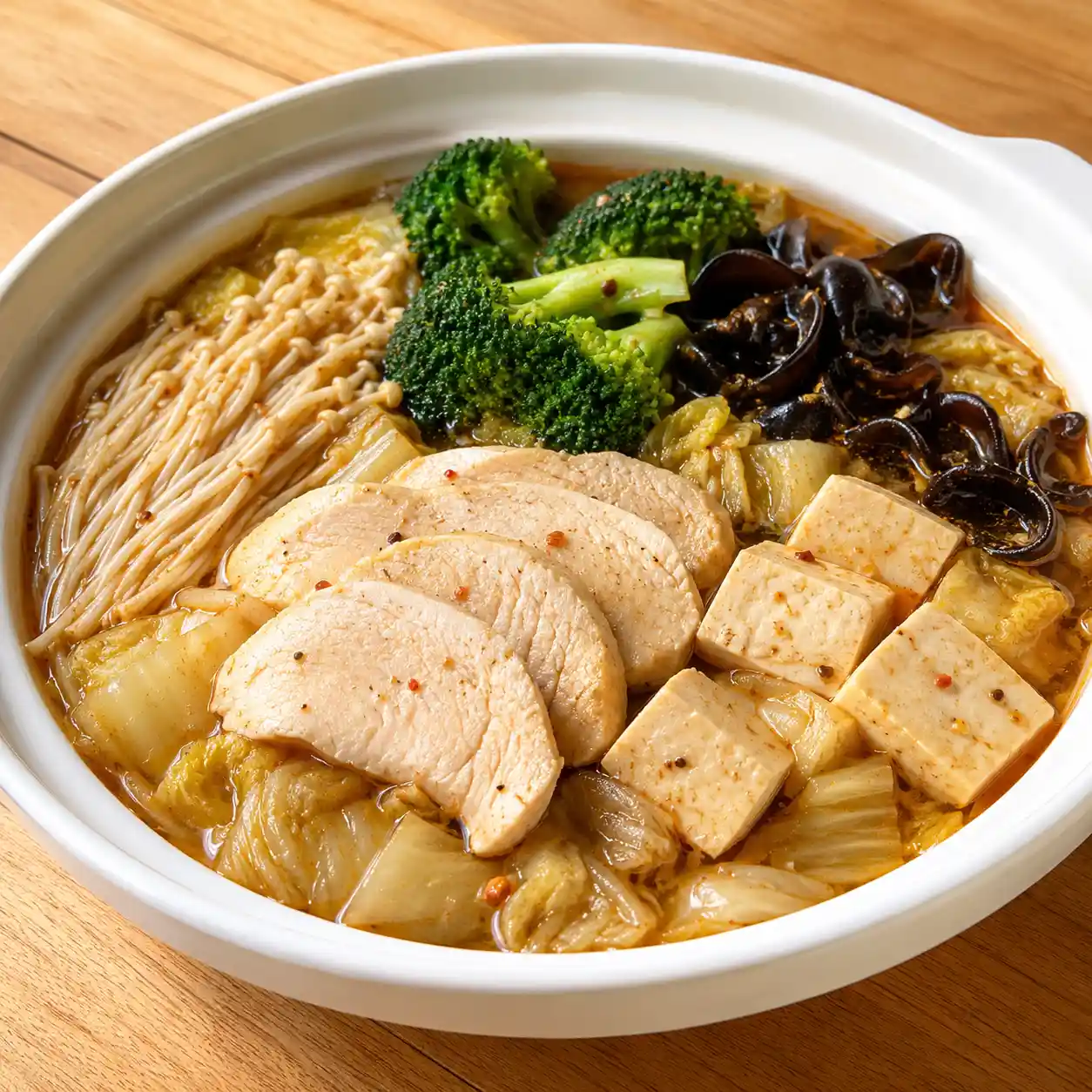 低油麻辣雞胸豆腐白菜鍋
