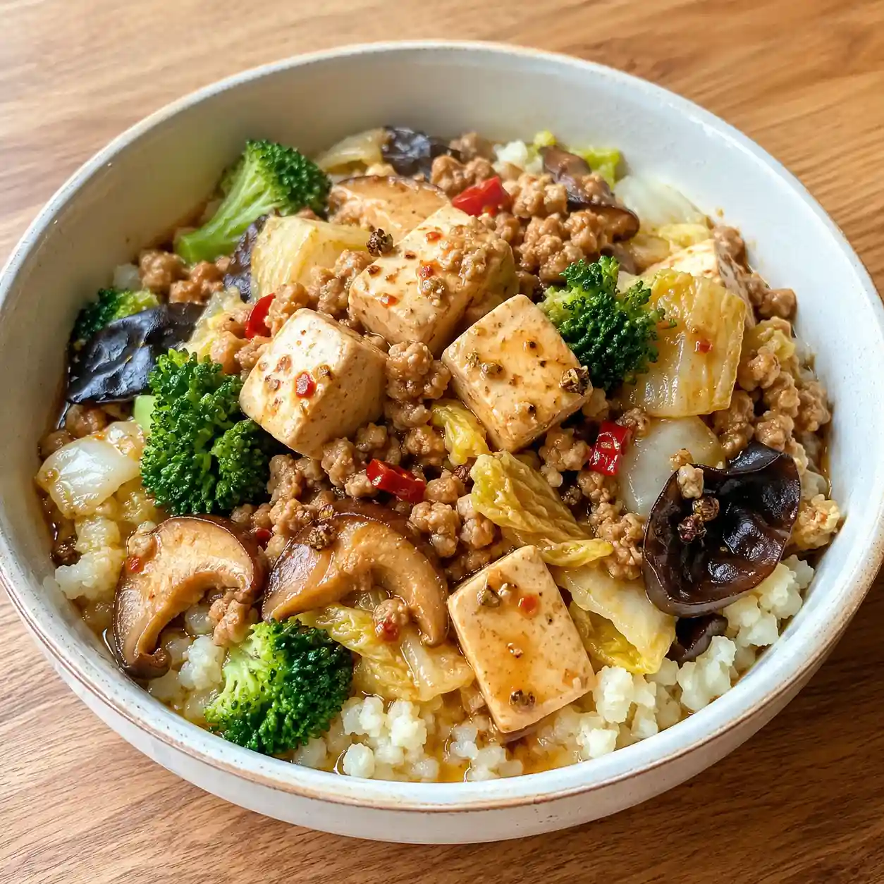 麻辣滷香豆腐肉末花椰米