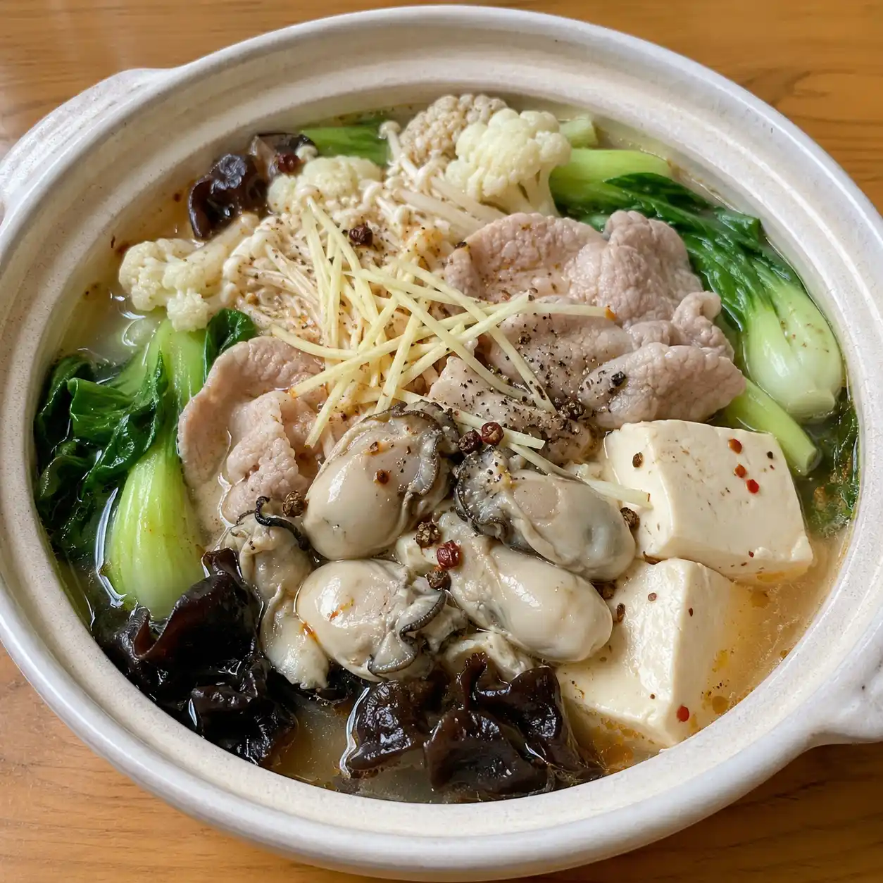 麻辣豬里肌鮮蚵豆腐快鍋