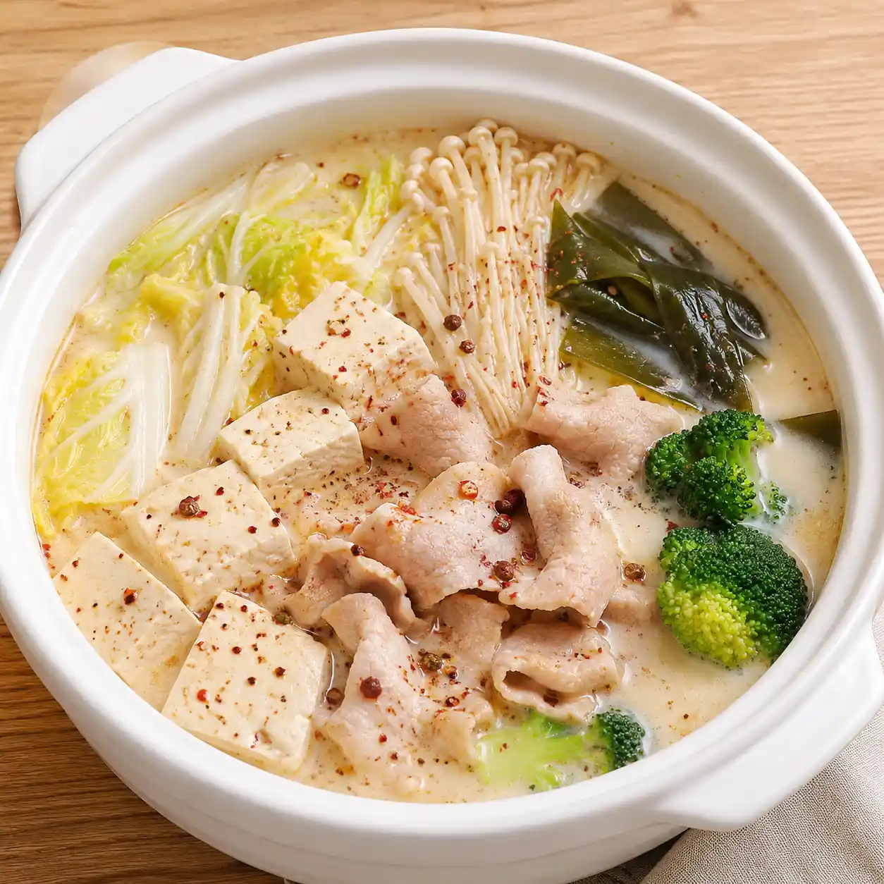 豆漿麻辣豬里肌白湯鍋