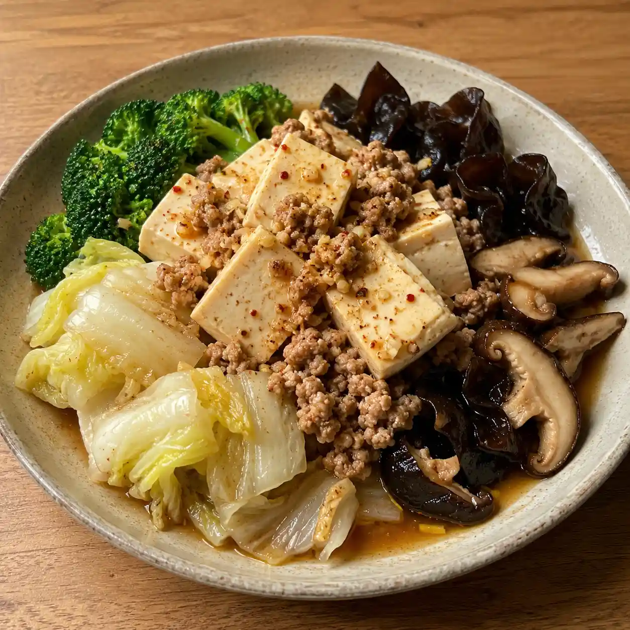 麻辣滷香豆腐肉末高纖盤
