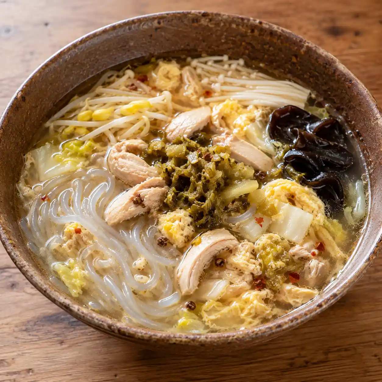 酸菜蛋花麻辣蒟蒻湯麵
