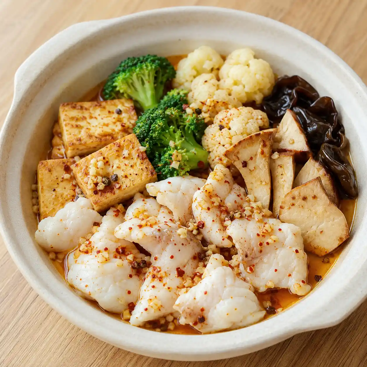 蒜香麻辣魚片豆腐青菜鍋
