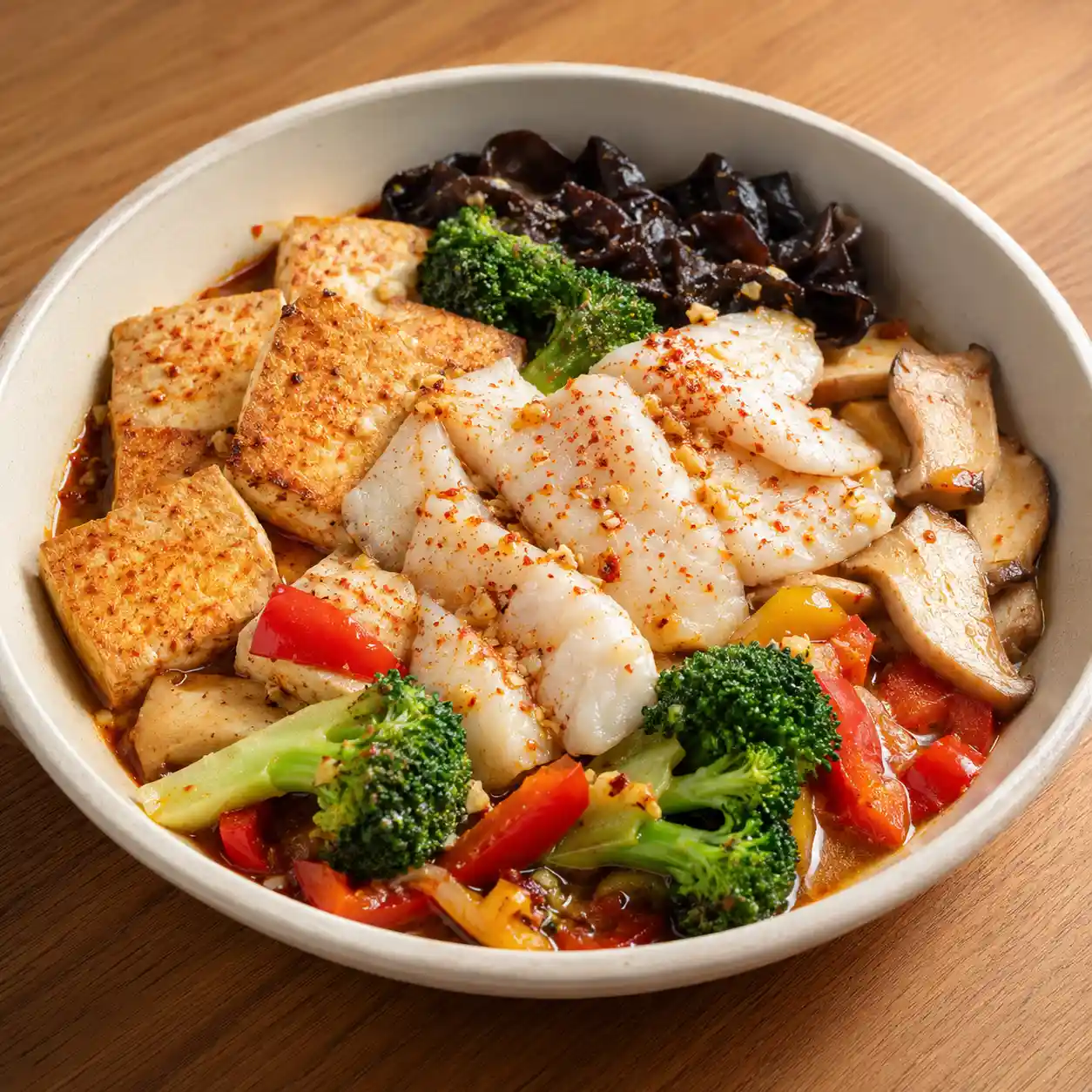 紅椒麻辣魚片豆腐煎燒