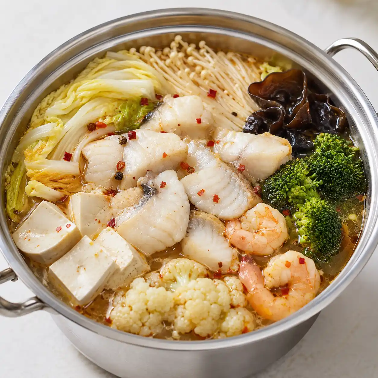 低油麻辣魚片豆腐總匯鍋