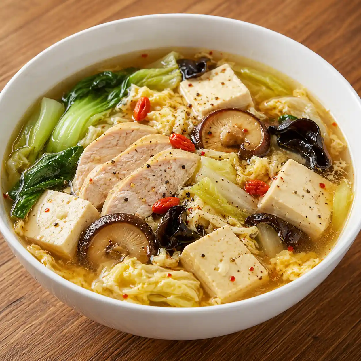 藥膳胡椒麻辣雞蛋豆腐湯