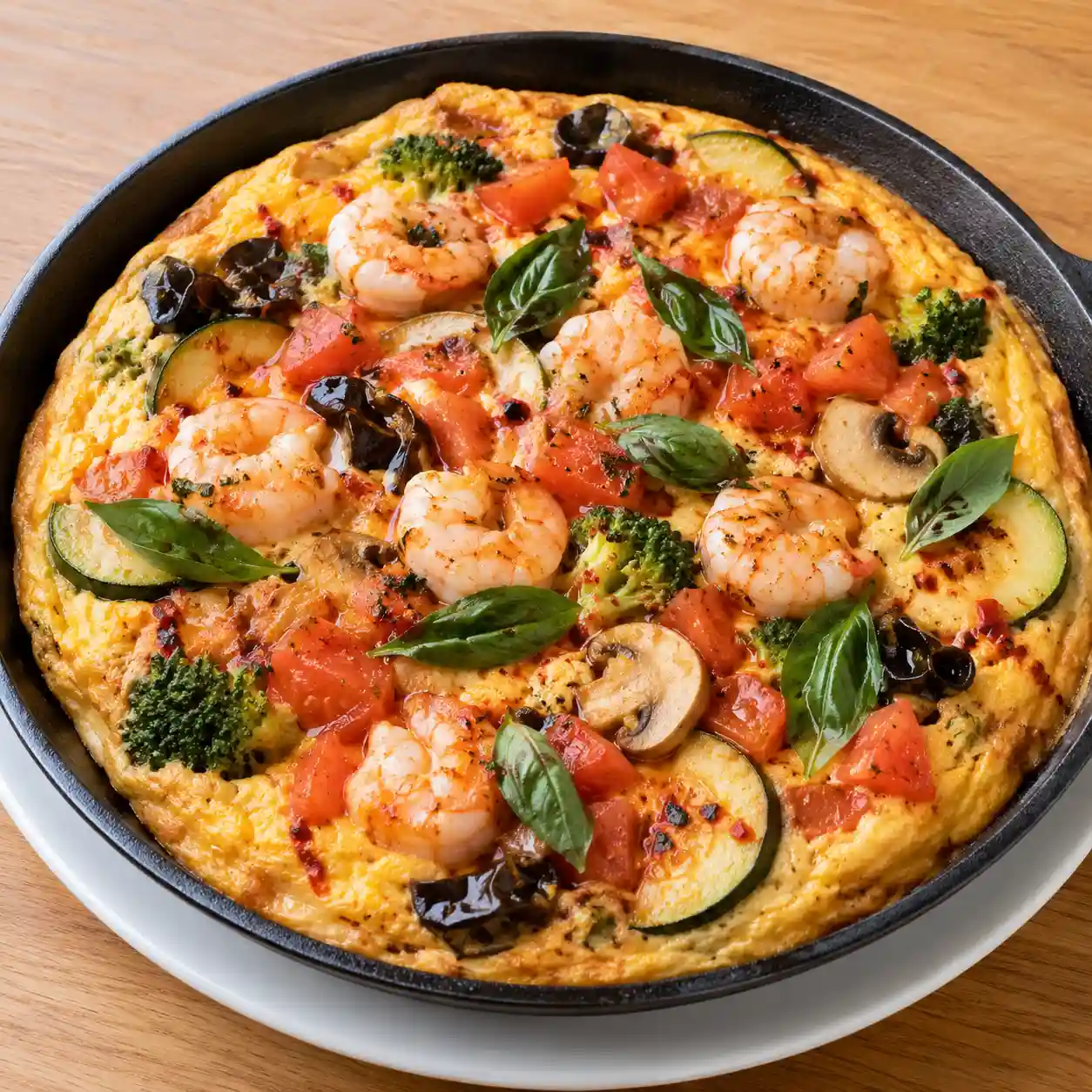 羅勒番茄麻辣鮮蝦烘蛋