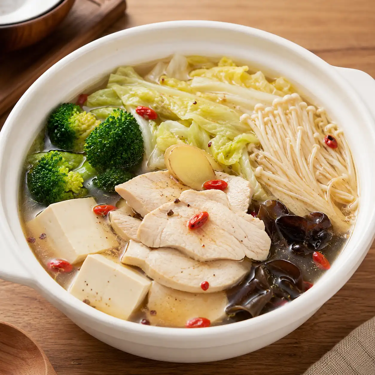 藥膳胡椒麻辣雞胸豆腐鍋