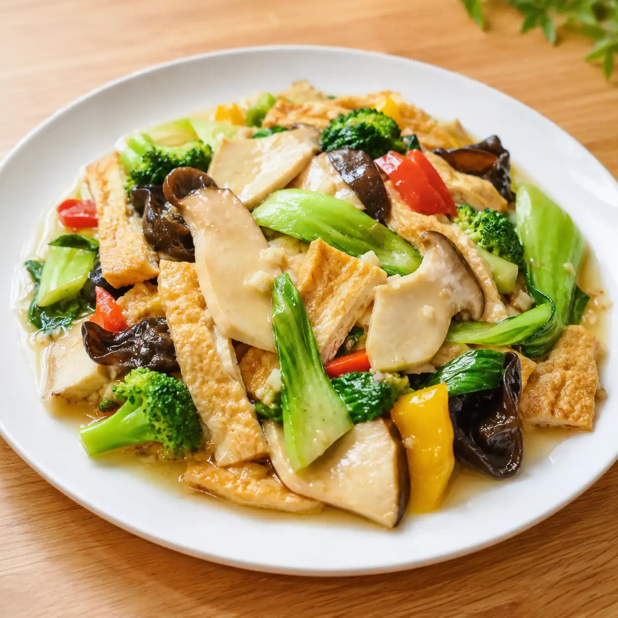 蒜香豆皮杏鮑菇青菜炒