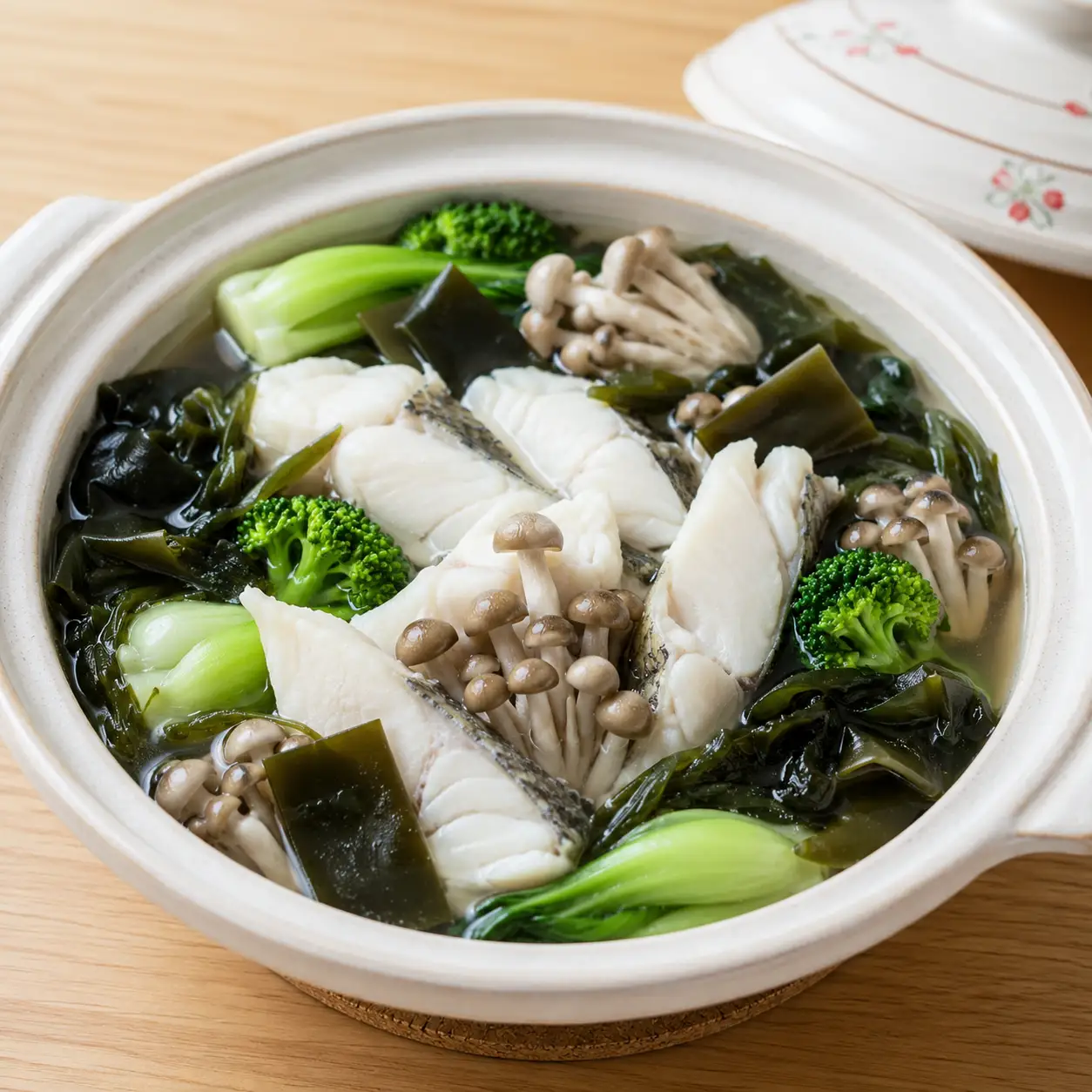 昆布魚片鴻喜菇海藻鍋