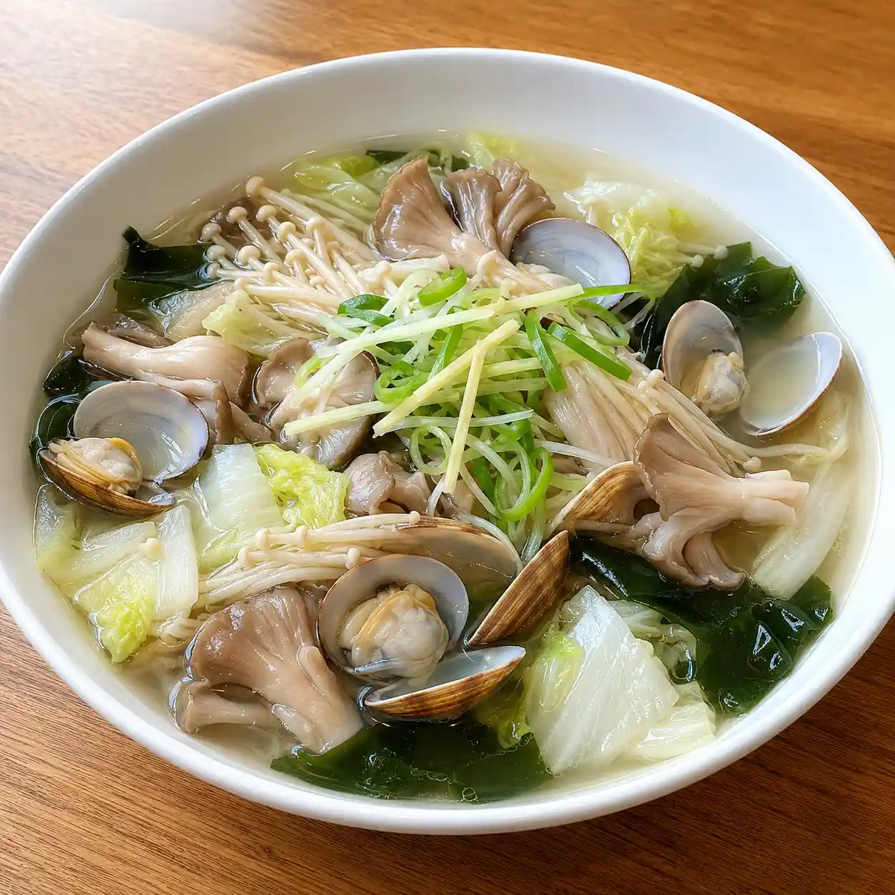 蔥薑蛤蜊舞菇鮮湯盤