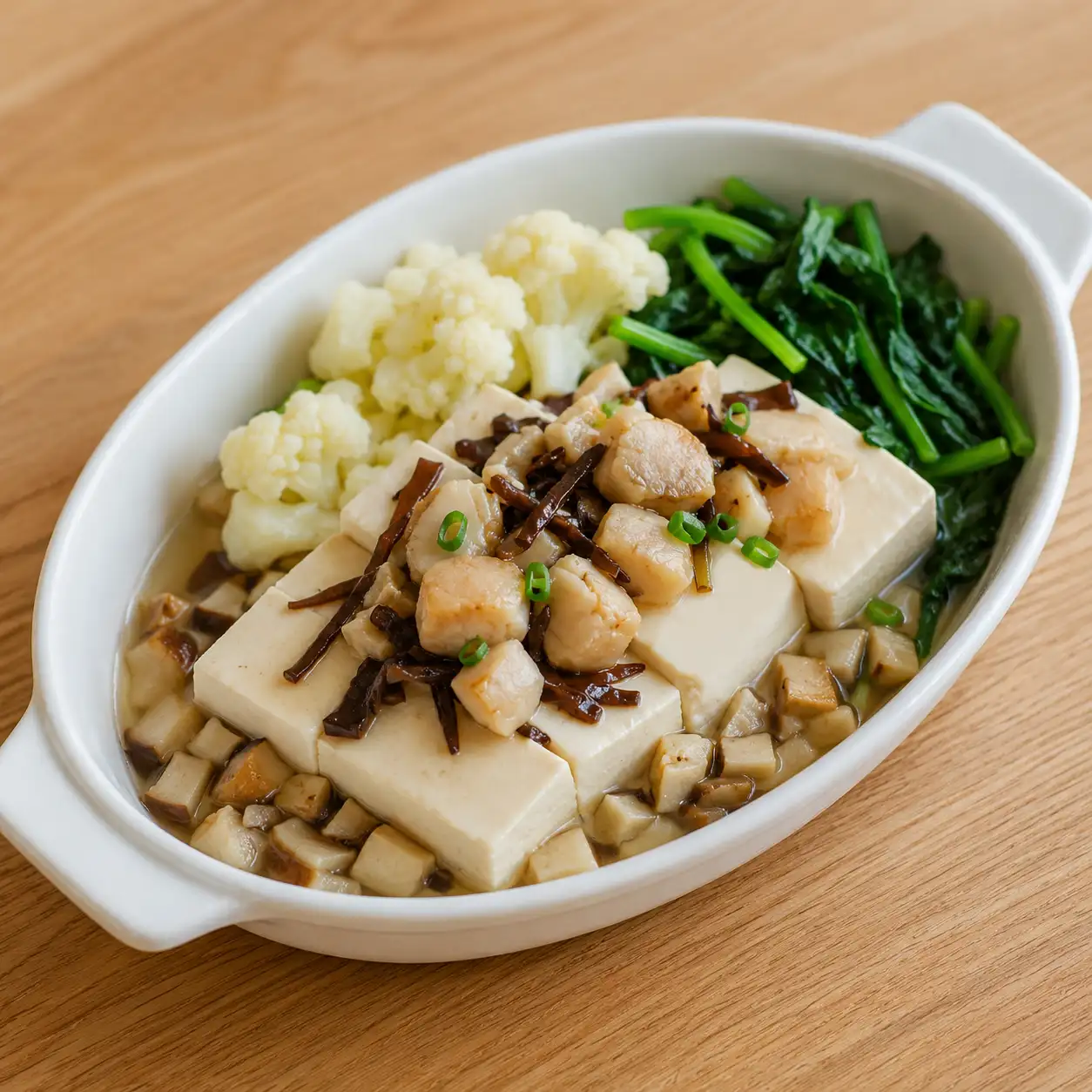 杏鮑菇干貝豆腐蒸盒