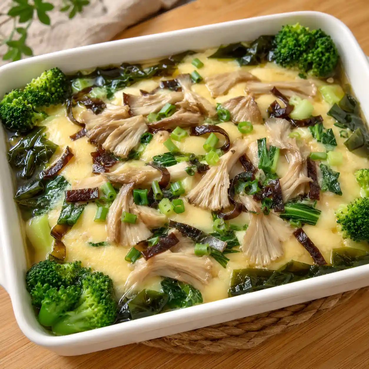 舞菇雞蛋豆腐蒸盒