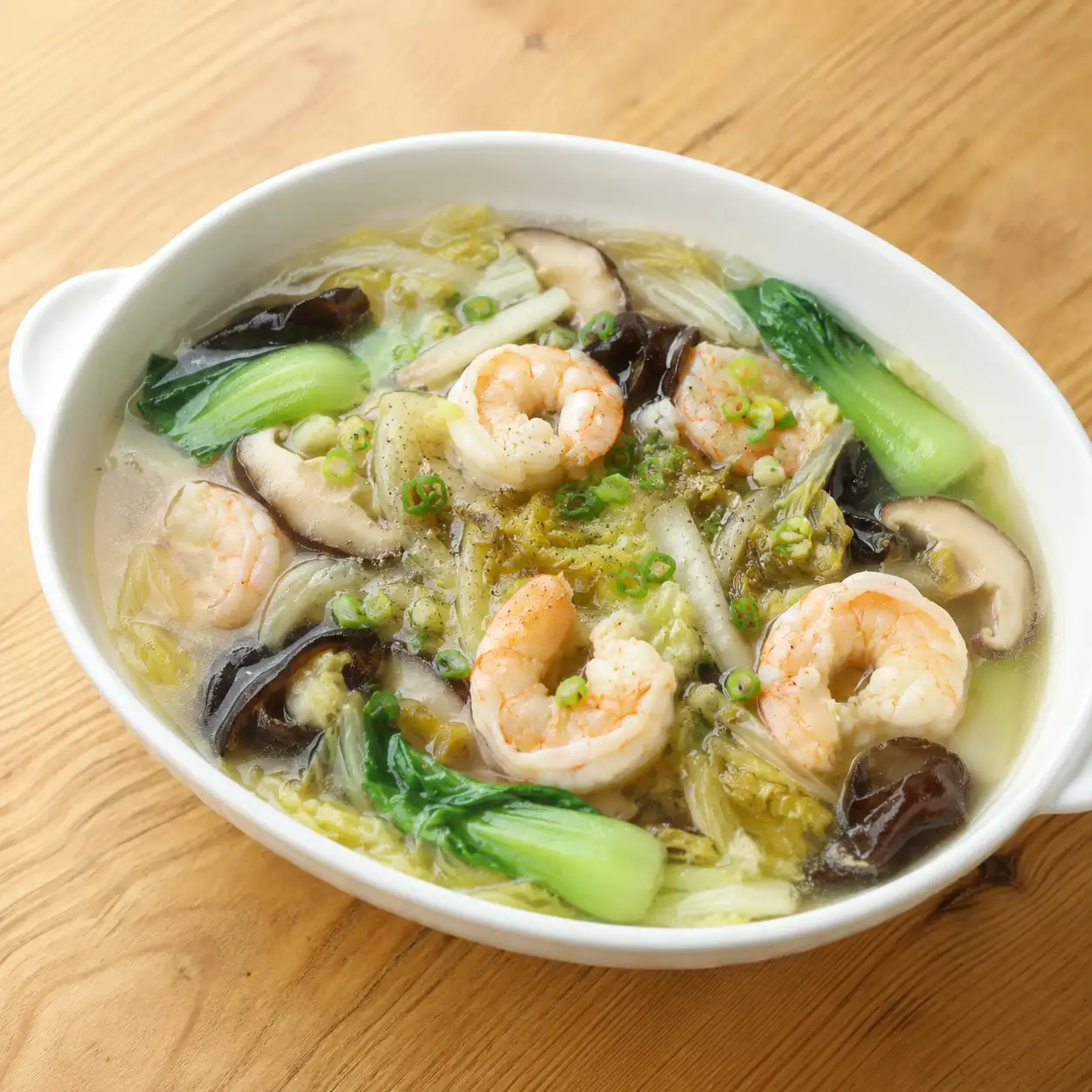 蝦仁蘑菇酸菜海味湯