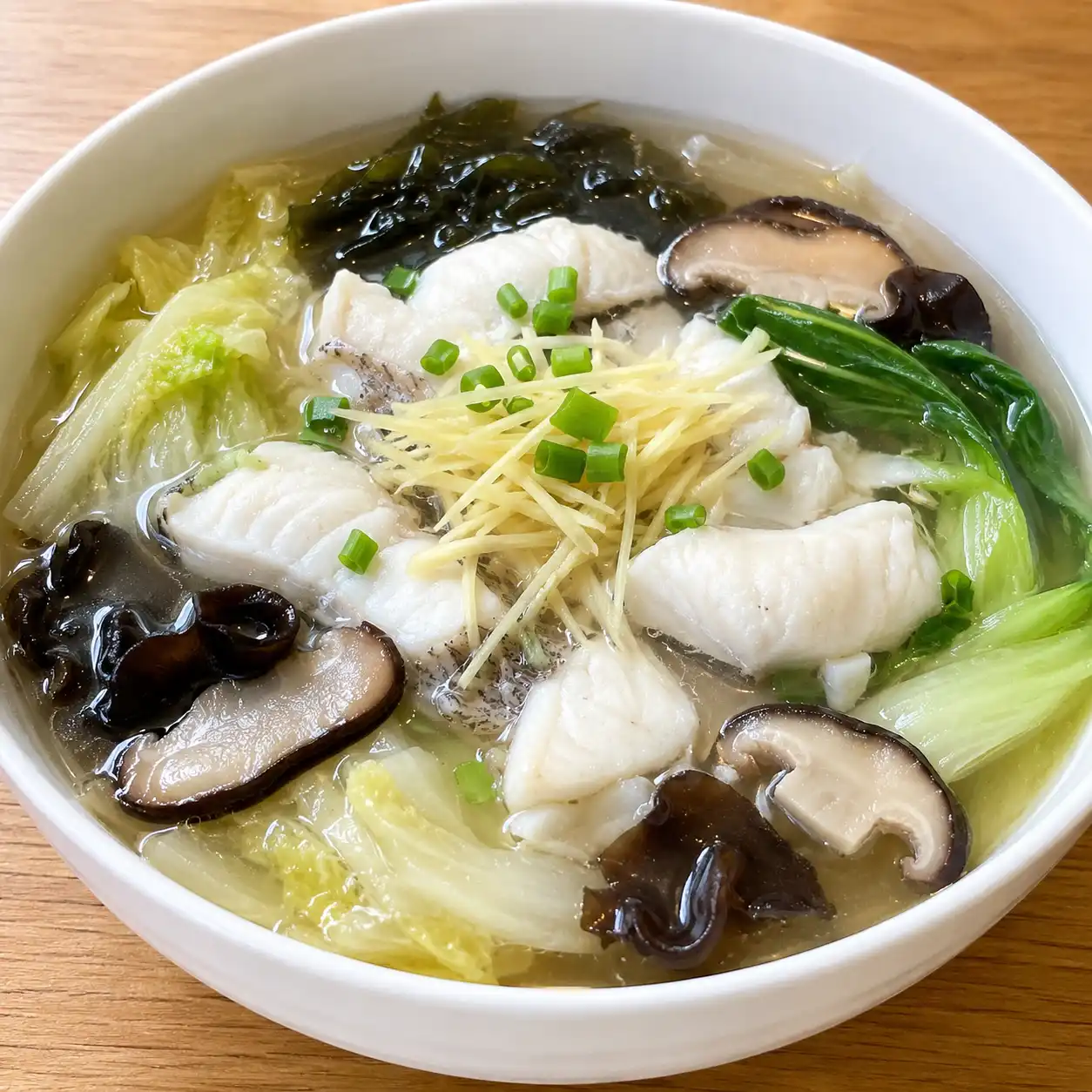 薑絲魚片香菇海味清湯