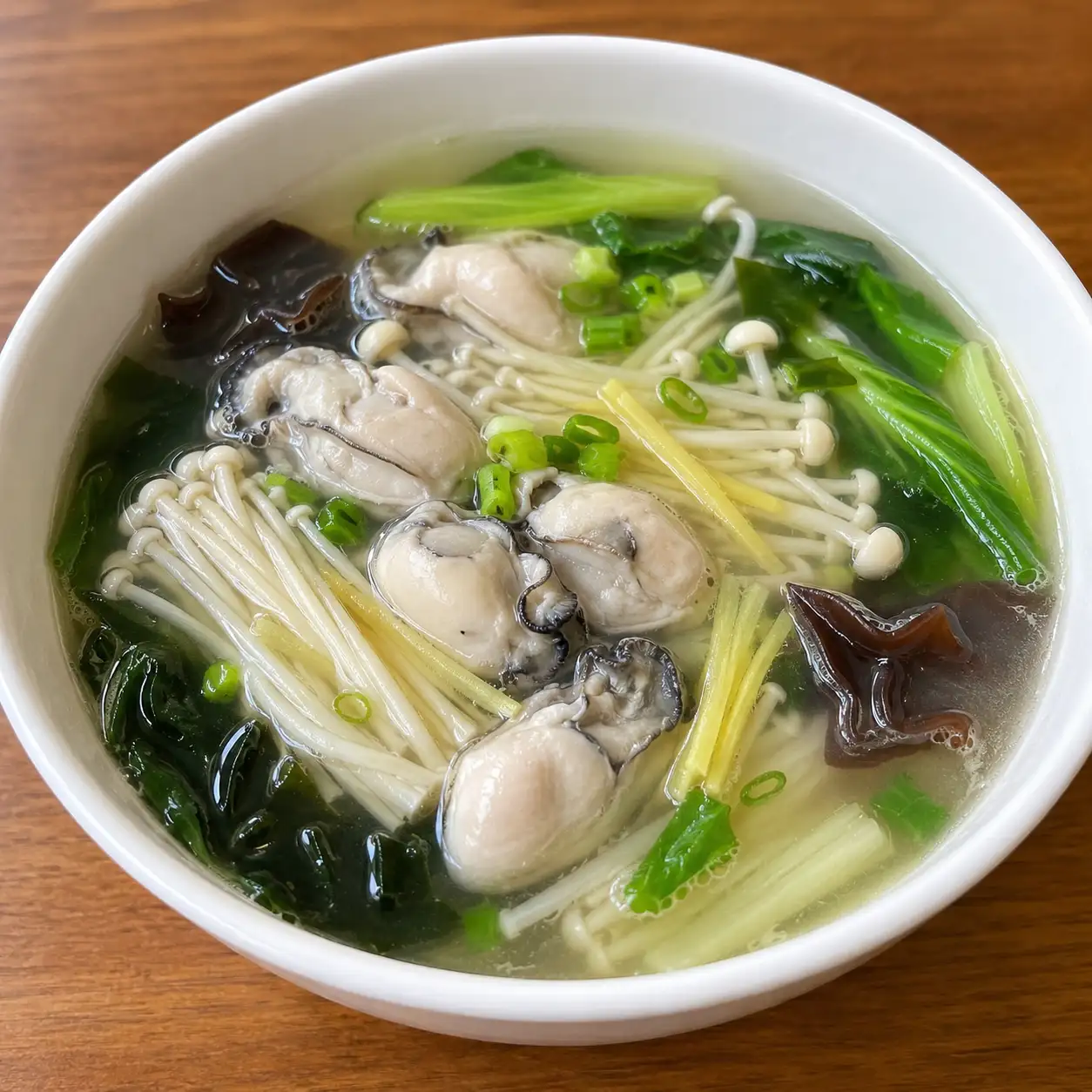 鮮蚵金針菇薑蔥湯