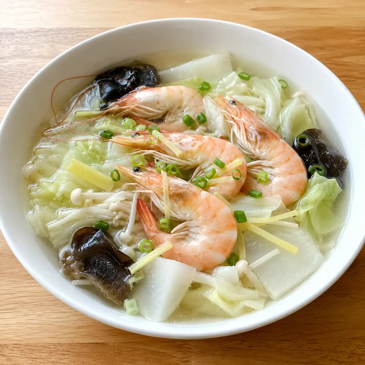 白蝦高麗菜海味鮮湯